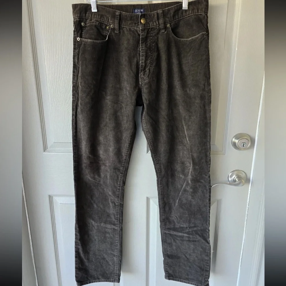 J.Crew Men's Corduroy Pants 32x32 Green Straight Leg Flex Retro